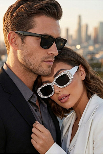 bb bridal boutique قطعتان من نظارات ما بعد الحفلات، نظارات العروس المرصعة بال...