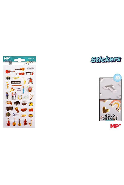 OEM Stickere 3D MP Main Paper Instrumente muzicale, cu detalii aurii si efect...