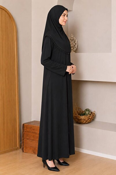 AKPİYYER Cotton Combed Prayer Robe Anti-Sweat Prayer Wear Hooded Cap Ferace