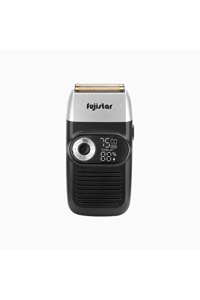fujistar RECHARGEABLE MEN'S SHAVER AND TRIMMER 1400 mAh LCD shows the power a...