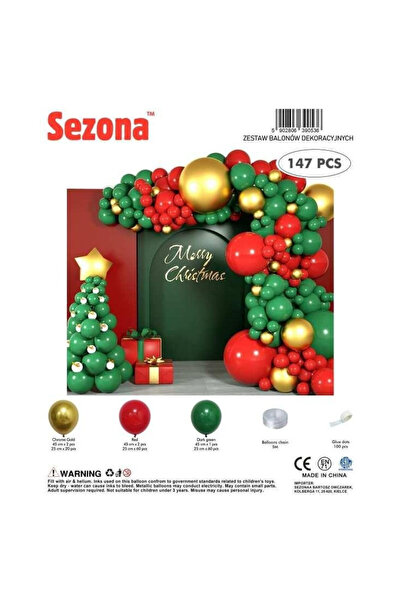 OEM Set baloane decorative Sezona, pentru craciun, mix latex si metalic, verd...