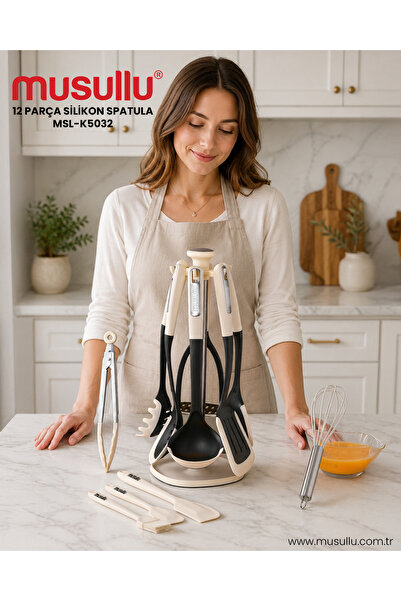 Musullu 12 PARÇA SİLİKON SPATULA SERVİS SETİ