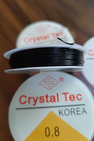 ella'nın çarşısı Siyah Renkli Misina.esnek Lastikli 1 Adet 0,8 Mm .renkli Esn...