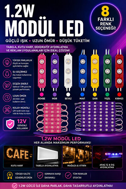 İyem 1.2W 3 ledli Modül Led Yüksek Işık Kalitesi - 10 Adet