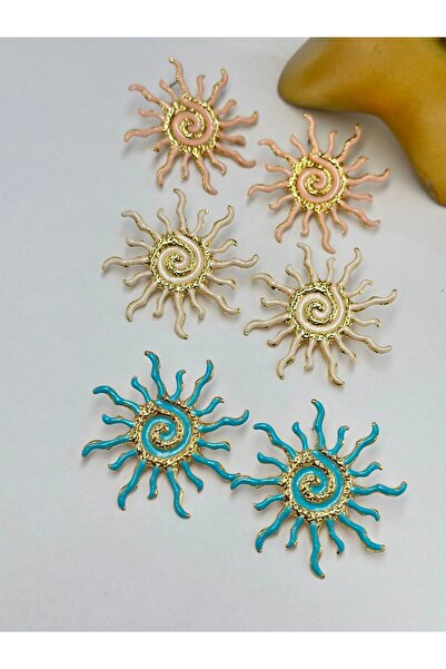 BYYEŞO Sun Earrings (Brass Plated) Blue