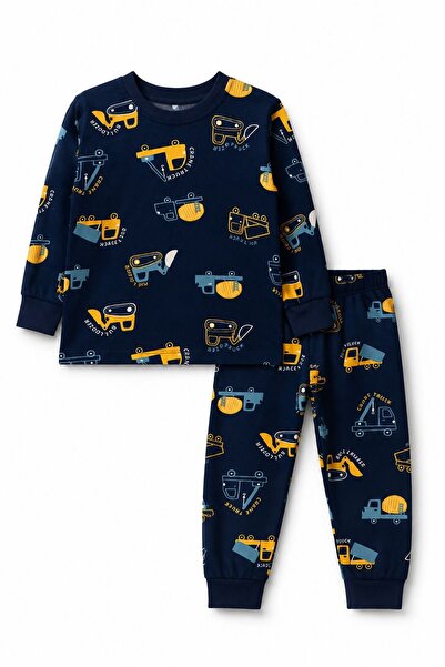Mnk Baby&Kids Erkek Çocuk Baskılı Penye Pijama Takımı M00844 LACİVERT