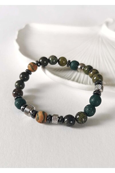 Halley Concept Custom design natural stone men's bracelet