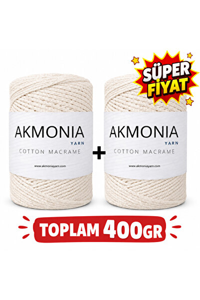 Akmonia Premium Makrome ipi zincir ip 200gr x 2 Toplam 400 GR çanta ipi supla...