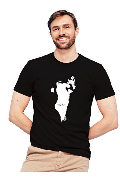 Generic The World of Fashion High-Quality Printed Bahrain Map Design Cotton T...