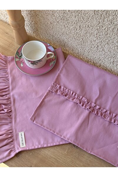 KaiAtelier 2Li Candy Linen Ruffled Drying Cloth / Oven Cover Set