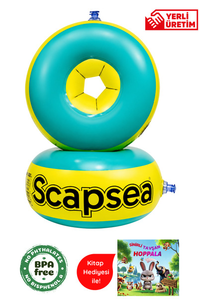 scap sea Çocuklar Için Içi Dolgulu Yüzme Kolluğu 10- 40KG 2-12 Yaş Sarı Yeşil...