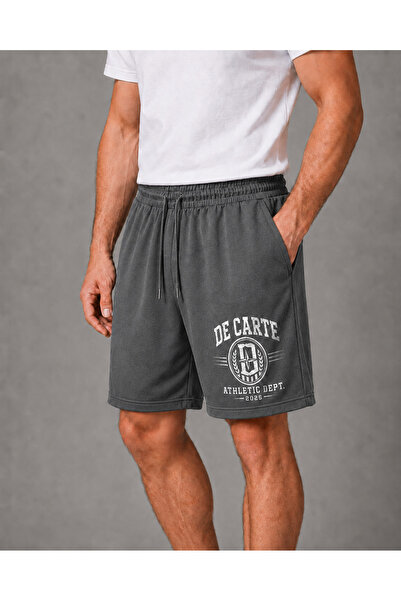 De Carte Dc Athletic Dept. Men's Printed Oversize Sports Shorts with Side Poc...