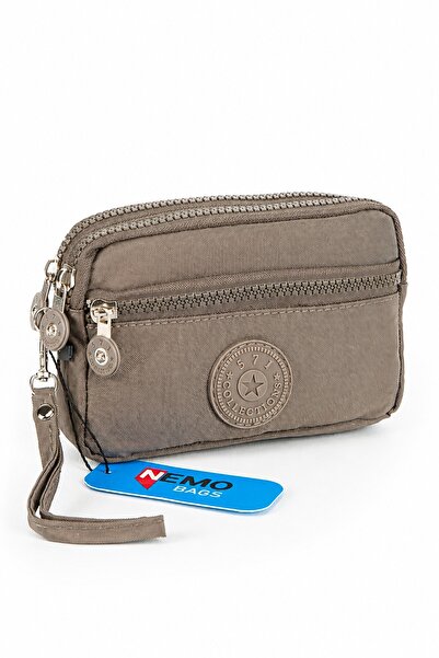 FCSTORE Stone Wallet Water Resistant Clinker 3 Compartment Front Zipper with ...