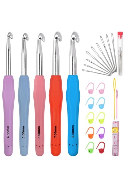 Choice1 28 pcs Crochet Hooks Set Colorful Yarn Crochet Kit for Beginners Knit...