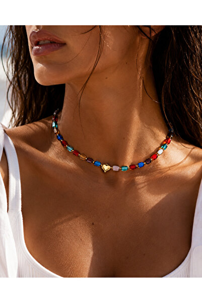 Rossetto Atelier Colorful bead heart necklace