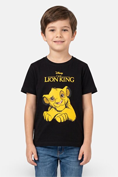 Disney Kids Boy The Lion King Short Sleeve T-Shirt, Black