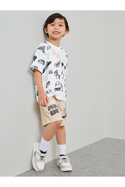 Styli Boys Graphic Printed T-Shirt And Shorts Set