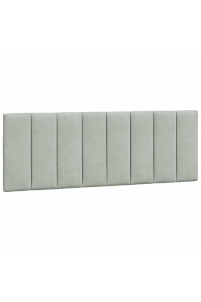 vidaxl Pernă tăblie de pat, Hanko, gri deschis, 137 cm, catifea