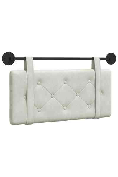 vidaxl Tăblie de pat suspendată Crem Catifea
