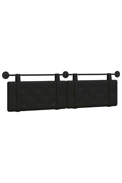 vidaxl Tăblie de pat suspendată Negru Piele artificială