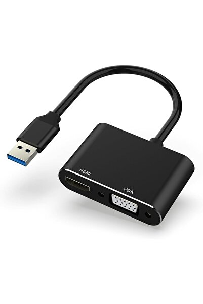 ELTERAZONE محول USB إلى HDMI VGA - محول USB 3.0/2.0 إلى HDMI VGA بدقة 1080 بك...