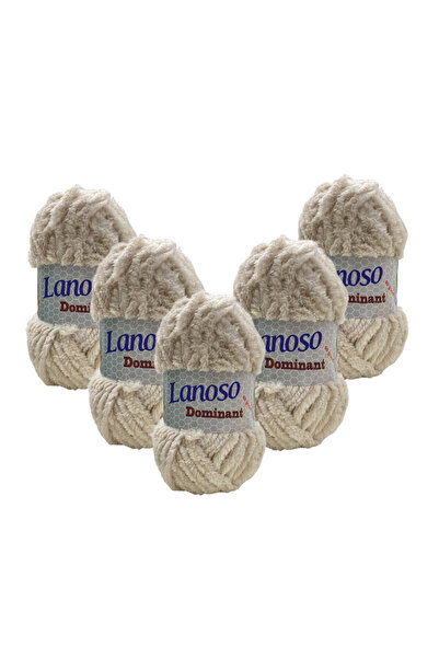 Lanoso Dominant 100 Gr 75 Mt 5 Pieces (902) Stone 100% Polyester Microfiber H...