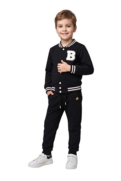 NEWKİDS Boy's Tracksuit Set Syh Seasonal Cotton with Pockets