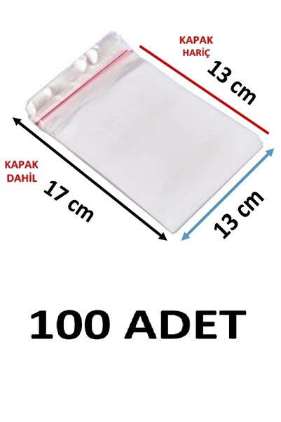 MTKardeşler 100 قطعة من أكياس الجيلاتين اللاصقة الشفافة مقاس 13 × 17 سم