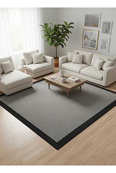 Fenomen Carpet Lotus Koleksiyonu Bordürlü Temizlenebilir Sisal Halı
