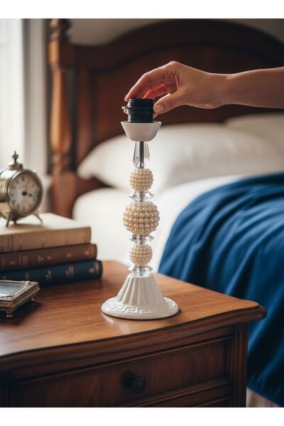 Dekovien Pearl Lampshade Base Model White Color Vintage Model
