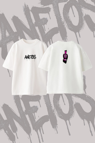 Anetos The Weeknd_93 Design Back Printed Cotton White Oversize T-Shirt