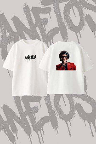 Anetos The Weeknd After Hours_9 Σχεδιασμένο μπλουζάκι με στάμπα στην πλάτη, β...