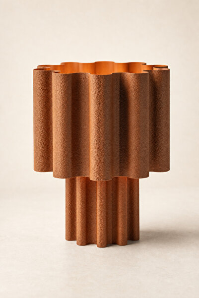 Lumikraft Riva | Dalgalı Heykelsi Masa Lambası – Terracotta