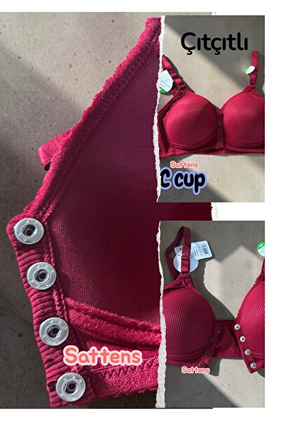 SATTENS Front Button Hollow Unbuttressed Bra - C Cup Plus Size