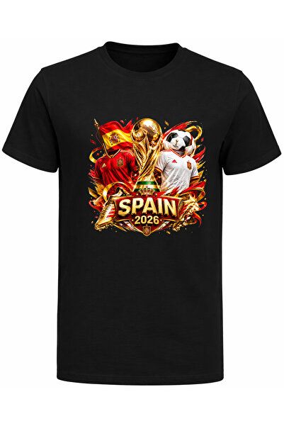 Efendioğlu Design Spain 2026 World Cup T-Shirt with Flag and Football Boots i...