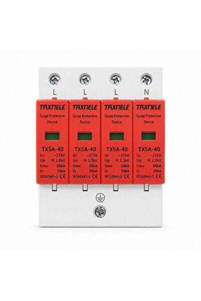 TAXNELE Descarcator de supratensiune AC TXSA-60, 4P, Uc 275V, Imax 60kA, In 3...