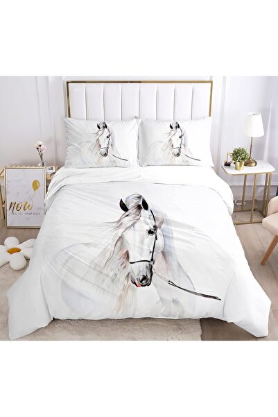 Generic 3D Duvet Cover Sets, Animal Horse Printed Bedding Set with Duvet Cove...