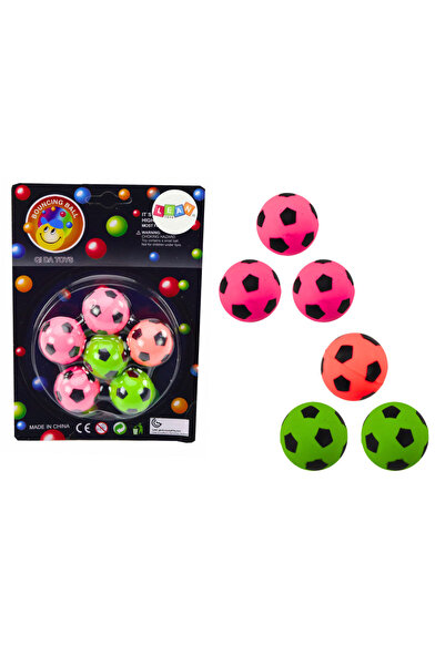 LEAN Set de 6 mingi de fotbal, multicolore, 3 cm, 20375