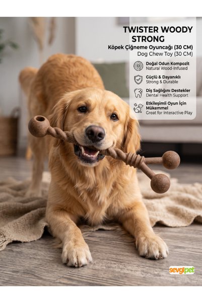 sevgipet ECMFY Twister Woody Strong Köpek Çiğneme Oyuncağı 30 CM