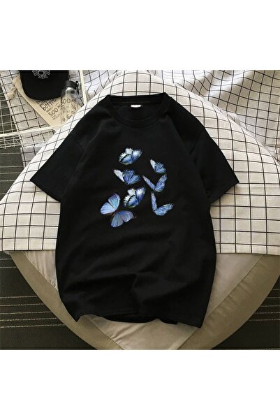 bellanova Unisex πολύχρωμο μπλουζάκι με στάμπα Oversize Streetwear Άνετη εφαρ...