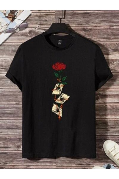 bellanova Unisex πολύχρωμο μπλουζάκι με στάμπα Oversize Streetwear Άνετη εφαρ...