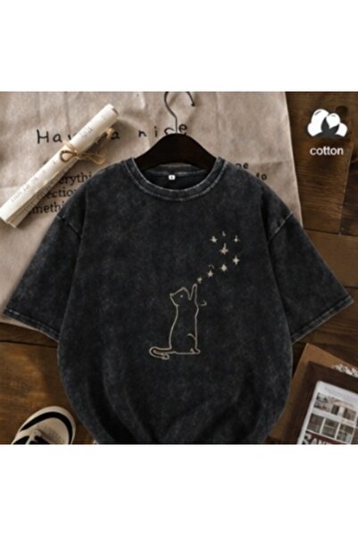 bellanova Unisex πολύχρωμο μπλουζάκι με στάμπα Oversize Streetwear Άνετη εφαρ...