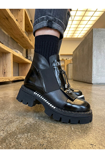 MARCO ROCCO Genuine Leather Patent Leather Lightweight and Thick Soled Boots ...