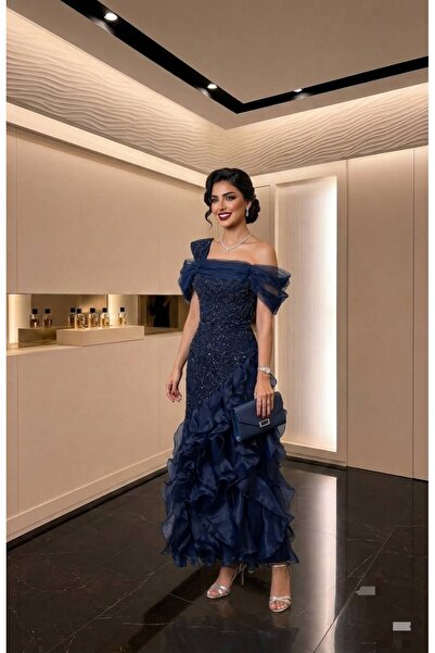 saher-alshrek Two-Tone Evening Dress