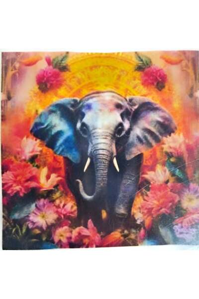 LİVA CRAFT Art & Craft Diamond Mosaic Painting, 30X30Cm Elephant Bead Gluing Kit