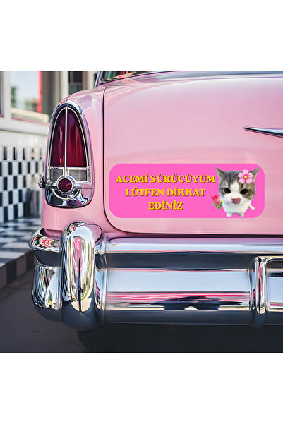 sticker Acemi Sürücüyüm Lütfen Dikkat Ediniz Mıknatıslı Araç Yazısı 30x15 cm ...