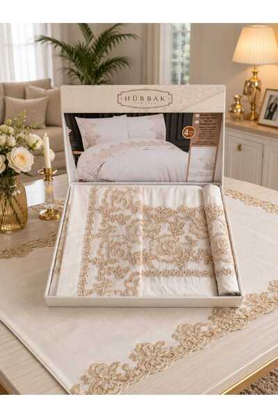 çeyizköşesi Hürbak Double Dowry Cotton Duvet Cover Set Boxed 4 Pieces