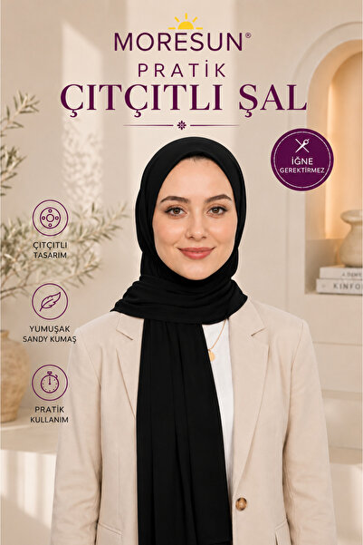 MORESUN Ready-To-Wear Practical Snap-On Shawl Sandy - Women's Snap-On Hijab S...