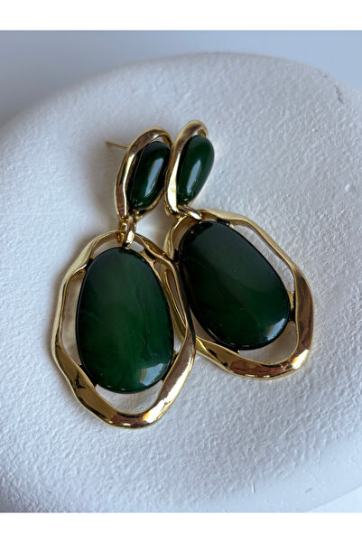 BHR AKSESUAR Green Dangle Earrings (6.5 cm)