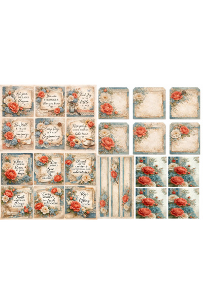 TELLGRAF Flower Themed Sticker Set (21X30 cm 1 Set)